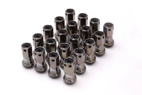 PROJECT KICS 12X1.50 R40 ICONIX CLASSICAL LUG NUTS W/ BLACK PLASTIC CAP - (20PCS NO LOCKS)